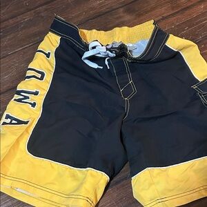 Iowa Men's Swim Trunks - Black and Yellow